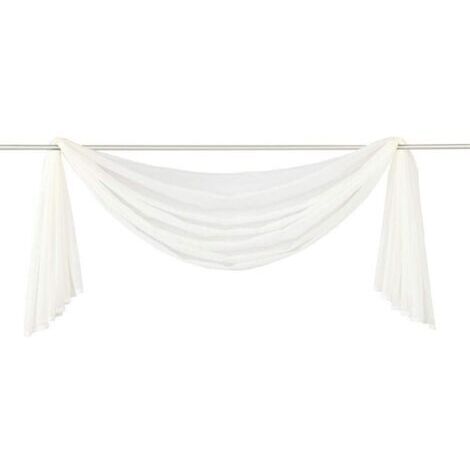 BUNTHAUS Lot de 1 rideau transversal en voile transparent pour chambre à coucher salon mariage, blanc crème, 140400cm-Ensoleillé