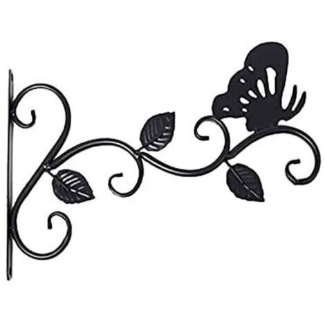 BUNTHAUS Lot De 1 Supports Pour Plantes Suspendues,Suspension Mural Crochet Plante En Mtal, Suspension D\\'accessoires Pour Plantes Antirouille Et Robuste En Forme De Papillon, Noir