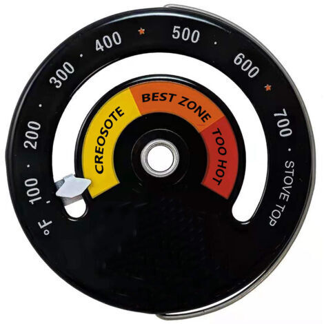 BUNTHAUS Lot de 1 Thermomètre pour Cheminée et Poêle, Jauge de Thermomètre Magnétique pour Tuyau de Cheminée en Bois Rond Four