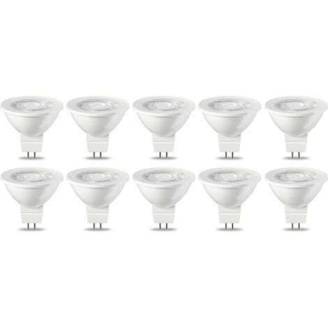 BUNTHAUS Lot de 10 ampoules LED GU5.3 MR16 5 W Blanc chaud non dimmable, 220 V [Classe énergétique G]