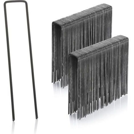 BUNTHAUS Lot de 100 Piquets de Fixation - 15 cm x 2.5 cm - 2.9 mm - Acier Galvanis-Sardine Piquet Terre Tente Jardin