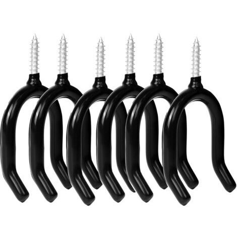 BUNTHAUS Lot de 12 crochets muraux en forme de U pour garage et jardin, en acier, capacité de 9 kg, comprend 12 chevilles