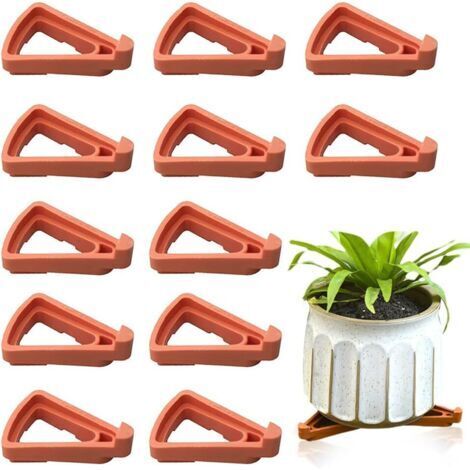 BUNTHAUS Lot de 12 supports invisibles pour pots de fleurs et pots de jardin, pieds triangulaires pour pots d'extérieur et d'intérieur