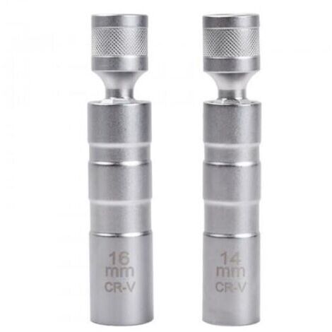 BUNTHAUS lot de 2 14mm & 16mm Douille Bougie, Cle a Bougie Magnétique, Magnétique Clé à Bougie Allumage, Universelle Outil de Retrait de Bougie D'allumage
