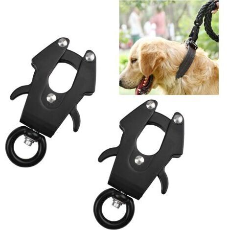 BUNTHAUS Lot de 2 clips grenouille en aluminium, boucle à dégagement rapide, résistante à la rouille, clip pivotant 360° pour laisse chien