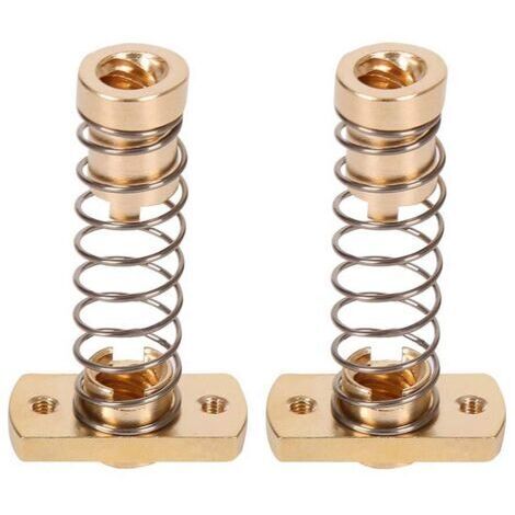 BUNTHAUS Lot de 2 écrous à ressort à axe T8 anti retour en laiton pour éliminer les écarts, pour mise à niveau d’imprimantes 3D, tige filetée de 8 mm