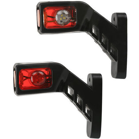 BUNTHAUS Lot de 2 feux de position latéraux LED 12V / 24V Fixation au châssis pour camions et camions bennes - Rouge/Blanc/Orange