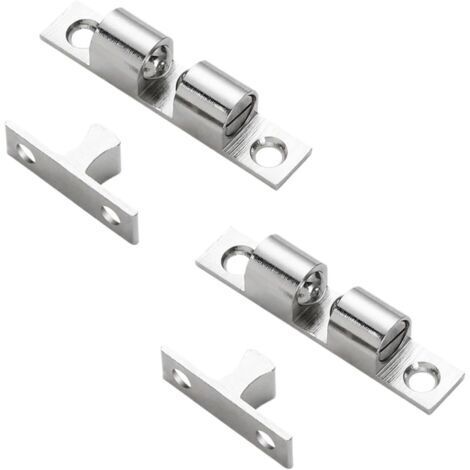 BUNTHAUS lot de 2 Kit de loquet polyvalent pour portes de meubles, Loquet à bille en cuivre, Quincaillerie pour portes de placards et d'armoires