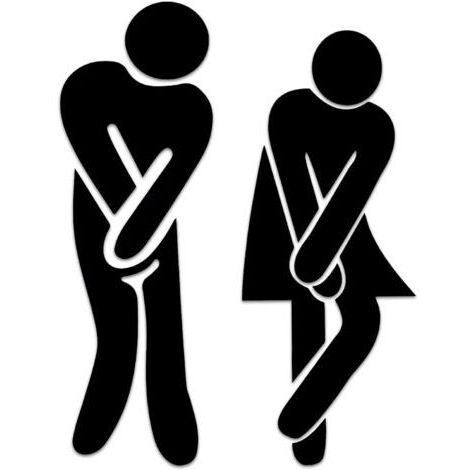 BUNTHAUS Lot de 2 Plaque de Toilette, Panneau WC Adhesif Stickers Homme Femme WC Signalétique pour Portes Signe de Porte Salle de Bain Plaques de Porte pour Toilette Restaurant Publique Hôtel Cafétéri