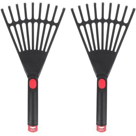 BUNTHAUS Lot de 2 râteaux de Jardin à Main en Plastique avec poignée Ergonomique, Petit râteau pour Feuilles, Jardinage, Culture, ameublir Le Sol et étaler Le paillis