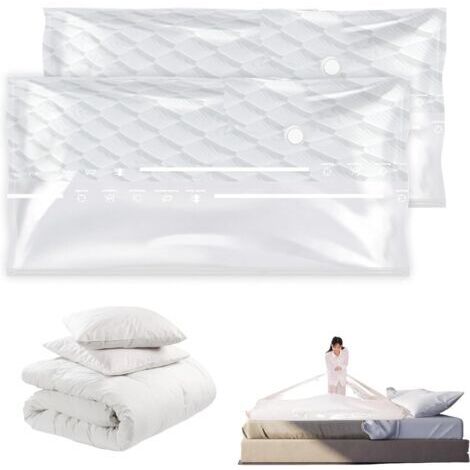 BUNTHAUS Lot de 2 sacs sous vide pour matelas : 220 x 100 cm, sacs sous vide, réutilisables, imperméables, pour couettes, vêtements, matelas, coussins, grands tissus