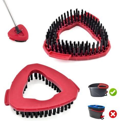 BUNTHAUS Lot de 2 têtes de balai à récurer de rechange compatibles avec la base de balai rotatif Vileda EasyWring pour nettoyage du sol (2 rouge)
