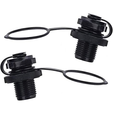 BUNTHAUS Lot de 2 Valves d'Air Adaptateur de Soupape Bouchons Pour Bateau Gonflable De Kayak, Noir