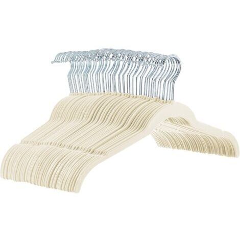 BUNTHAUS Lot de 20 Cintres en Velours pour Chemises/Robes, Ivoire