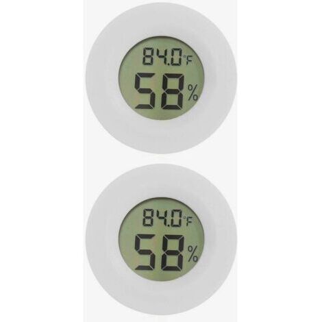 BUNTHAUS Lot de 2pcs Mini Thermomètres Hygromètres pour Réfrigérateur Congélateur Hygromètre électronique Intérieur Détecteur Température D'humidité UD01 Blanc Devenirriche
