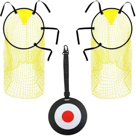 BUNTHAUS Lot de 3 bacs supérieurs de cibles de football avec filet de but, équipement d'entraînement de football portable avec sangles réglables, entraînement de précision de tir de football pour les