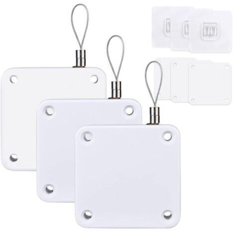 BUNTHAUS Lot de 3 ferme porte automatique sans perçage, fermeture de porte avec cordon de serrage, ferme porte intérieure pour portes coulissantes, 800 g, 1000 g