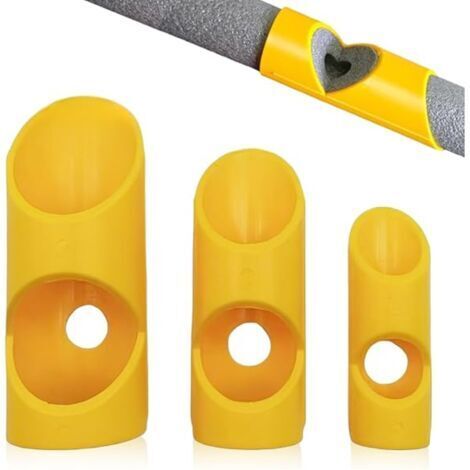 BUNTHAUS Lot de 3 outils de coupe d'isolation de tuyau, 41 mm, 46 mm, 53mm,outil de précision pour tuyaux en mousse pour des angles de 45 degrés et isolation de tuyaux en cuivre