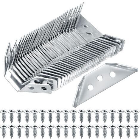BUNTHAUS Lot de 30 connecteurs d'angle universels en acier inoxydable, équerres triangulaires pour meubles, armoires, chaises et tables.