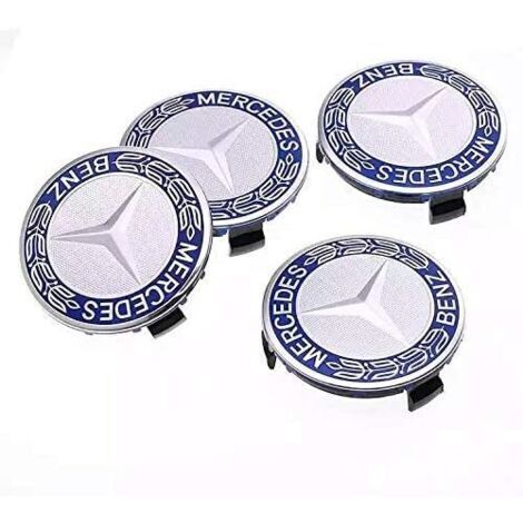 BUNTHAUS Lot de 4 cache-moyeux 75 mm – Plastique ABS de haute qualité – Compatible Mercedes Benz – Installation simple et rapide