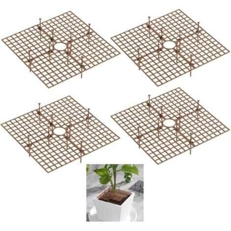 BUNTHAUS Lot de 4 cache-pots de fleurs de 30 cm avec découpe centrale pour plantes (marron)