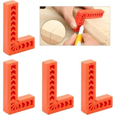 BUNTHAUS Lot de 4 carrés de positionnement de 15 cm, angles de serrage de 90 degrés pour le travail du bois, outils de menuiserie, cadres photos, boîtes, armoires ou tiroirs