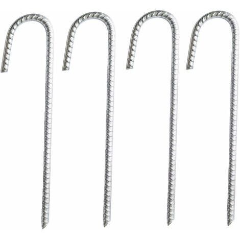 BUNTHAUS Lot de 4 piquets d’ancrage en acier galvanisé – Dimensions 30 x 9 cm – Capacité d'ancrage jusqu'à 40 mm – Pour chapiteaux, tentes, trampolines