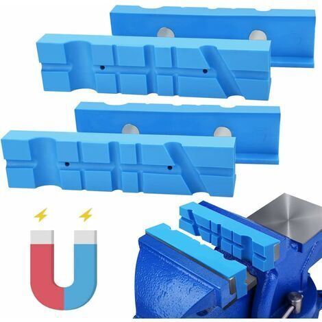BUNTHAUS Lot de 4 protecteurs d'étau magnétiques en TPU – Dimensions 14 x 3,6 x 2,5 cm – Pour sécuriser métal, plastique et bois – Fixation magnétique