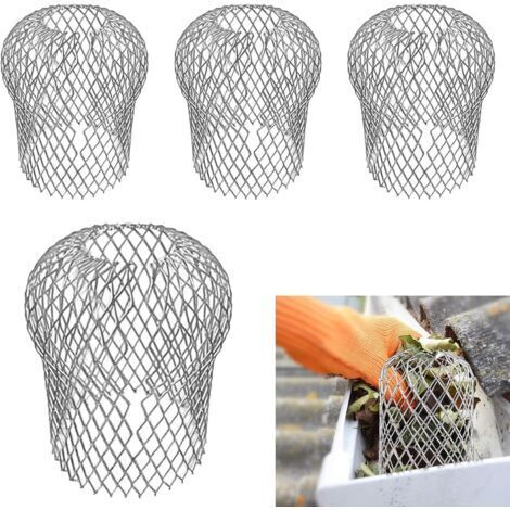 BUNTHAUS Lot de 4 protections de gouttières en métal pour gouttières  Grille de protection pour gouttières  Protection des feuilles et de la mousse