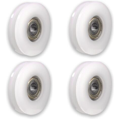 BUNTHAUS Lot de 4 roulettes en nylon avec rainures  Pour portail coulissant, barres d'angle, tiroirs5x30x6mm