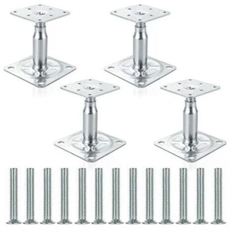 BUNTHAUS Lot de 4 supports de poteau surlevs galvaniss rglables de 100 150 mm, support de toit robuste pour construction