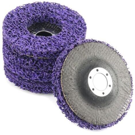 BUNTHAUS Lot de 5 CSD Disques de Nettoyage, 115 mm, pour surfaces en métal, plastique, ciment, bois et pierre, violet