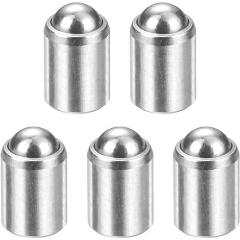BUNTHAUS Lot de 5 pistons à ressort à bille  3 x 4 mm  Taux de ressort de 5 N  Acier inoxydable  Bille de positionnement sans palier  Convient aux serrures à bille sur portes, armoires et dispositifs 