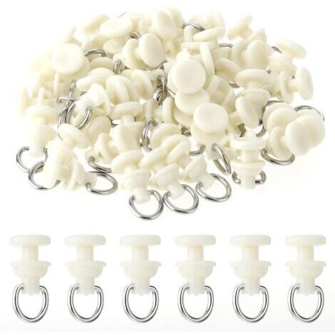 BUNTHAUS Lot De 50 Crochet Rideau, Crochet Rideau Rail Rails De Rideaux Coulissants En Plastique Crochets Coulissants Pour Rideaux De Plafond Fenêtre Rideau De Douche Anneaux Rideaux
