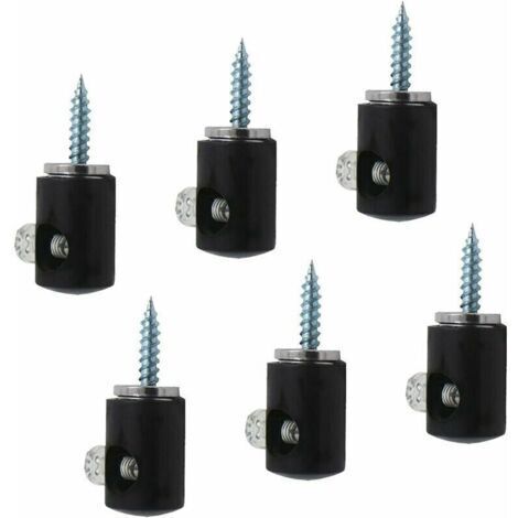 BUNTHAUS Lot de 6 crochets d'éclairage pour lustre, crochet pour lustre, plafonnier, câble (Noir)