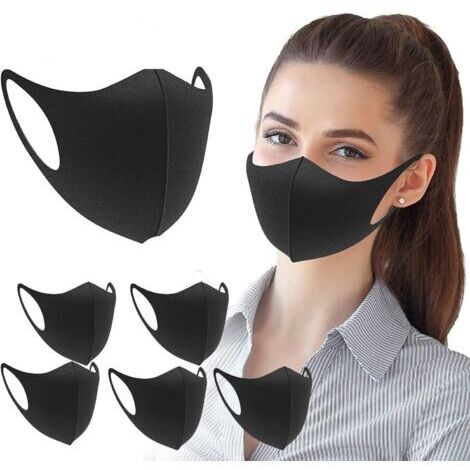 BUNTHAUS Lot de 6 masques en tissu Protection du visage unisexe avec boucle d'oreille Réutilisable et lavable