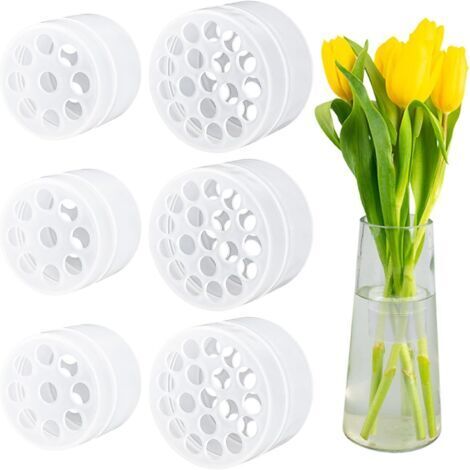 BUNTHAUS Lot de 6 supports de fleurs - En spirale - Transparent - Pour tige de fleur - Vase Ikebana - Accessoire de composition florale DIY - Ikebana Twister
