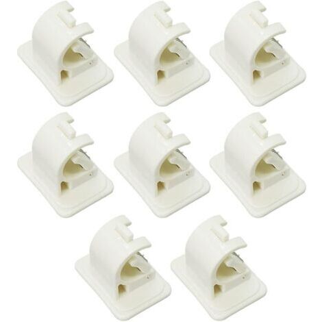 BUNTHAUS Lot de 8 crochets de tringle à rideau autocollants, tringles en verre, supports de tringle à rideau autocollants sans perçage pour serviettes, rideaux, manteaux, blanc