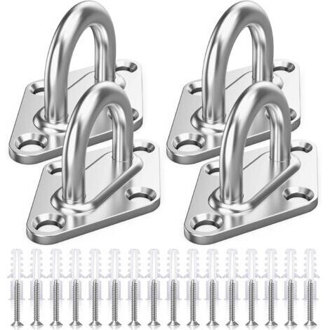 BUNTHAUS M5 Plaques à Oeillets,8 Pièces Platine Oeillet Inox Rhombic,Kit de Crochet Plafond Charge Lourde,Crochet Suspension Plafond Fixation Support Anneau Mural Boulon à Oeil pour Accrocher Objets