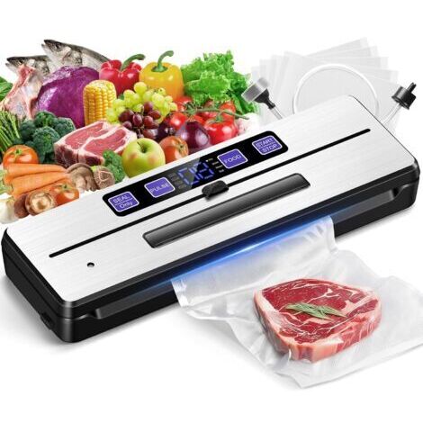 BUNTHAUS Machine Sous Vide Alimentaire avec Double Thermoscellage, 7en1 Appareil Sous Vide Alimentaire Jusqu'à Huit Fois Plus Frais,80KPA Appareils de Mise Sous Vide Alimentaire pour Aliments Sec/Humi