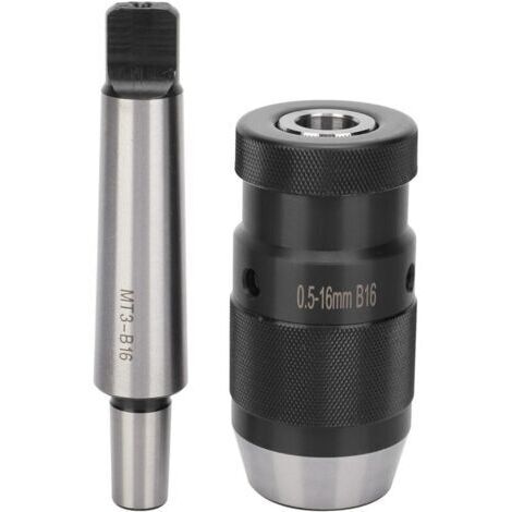 BUNTHAUS Mandrin de perçage sans clé conique Morse à dégagement rapide pour perceuse à colonne MT3-B16 0,5-16 mm