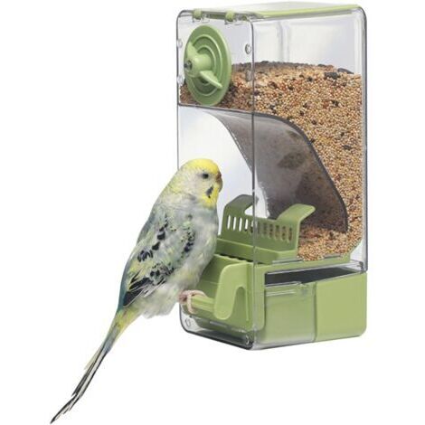 BUNTHAUS Mangeoire Automatique pour Oiseaux, Mangeoire à Cage à Oiseaux avec Perruche pour Perruche Canari Calopsitte Pinson