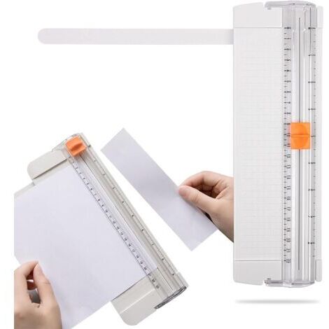 BUNTHAUS Massicot, Coupe Papier, Portable Massicot A3, Massicot Scrapbooking Verrouillage Automatique, Decoupe Papier avec Règle d'Extension, Coupe Papier pour Coupon, Etiquette et Photo, Cartes