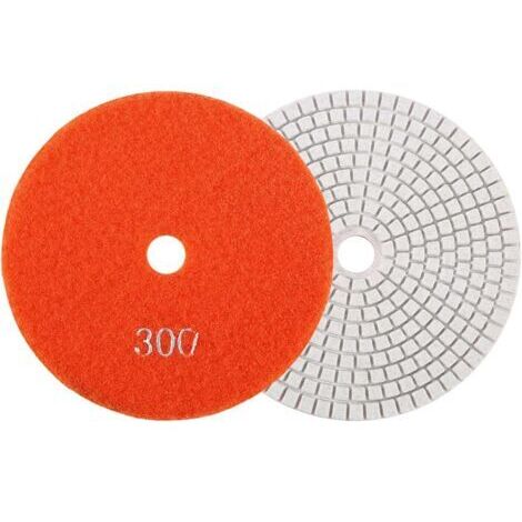 BUNTHAUS Meule, 5 Pouces 125 Mm Tampons de Polissage Diamantés Humides Disques de Meulage pour Granit Béton Marbre [grain 300], Disques de Ponçage (300)