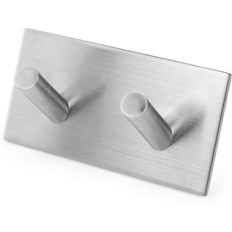 BUNTHAUS Milti Crochet Porte Serviettes Mural en Inox Brossé 304  Argent  Porte Serviettes Design sans Perçage pour Salle de Bain ou Cuisine  Plus Besoin de Perçage