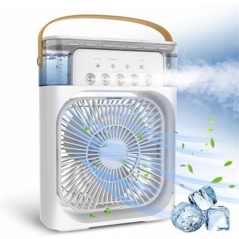 BUNTHAUS Mini climatiseur mobile portable 600 ml  Petit refroidisseur d'air  3 vitesses et 3 modes de brouillard  Climatiseur mobile avec minuterie 1/2/3 H