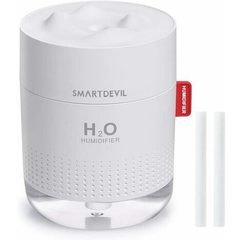 BUNTHAUS Mini Humidificateur d'air bebe, Pas de batterie, Portable Humidificateur d’Air Maison, USB Humidificateur d’Air Chambre Silencieux pour Bureau, Arrêt Automatique(500ml) - 2 Filtres