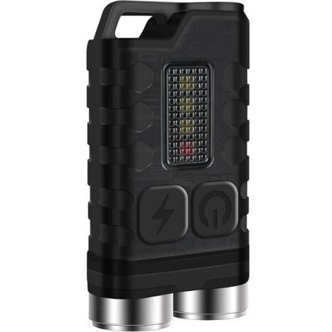 BUNTHAUS Mini Lampe Torche Rechargeable Led Lampe de Poche Puissante 900 Lumen avec Lumière Bleue UV Rouge - Magnétique Lampe Porte-Clés 10 modes, USB-C, IP65 Étanche