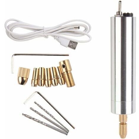BUNTHAUS Mini perceuse électrique USB rechargeable en résine - Stylo de gravure sans fil - Outil de polissage(0.5-3.2mm)