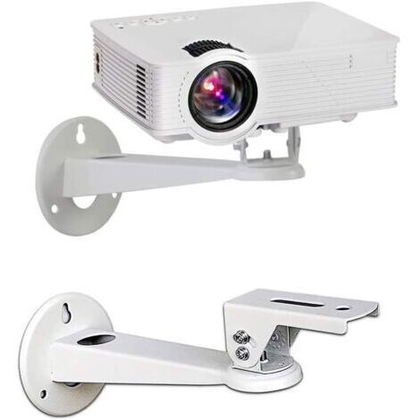 BUNTHAUS Mini Support Vidéoprojecteur Mural, 6,3 7,87 inch  Vis M4  Rotation 360°, Inclinaison 60°, pour Caméra/Projecteur/Webcam Matériau Acier Carbone